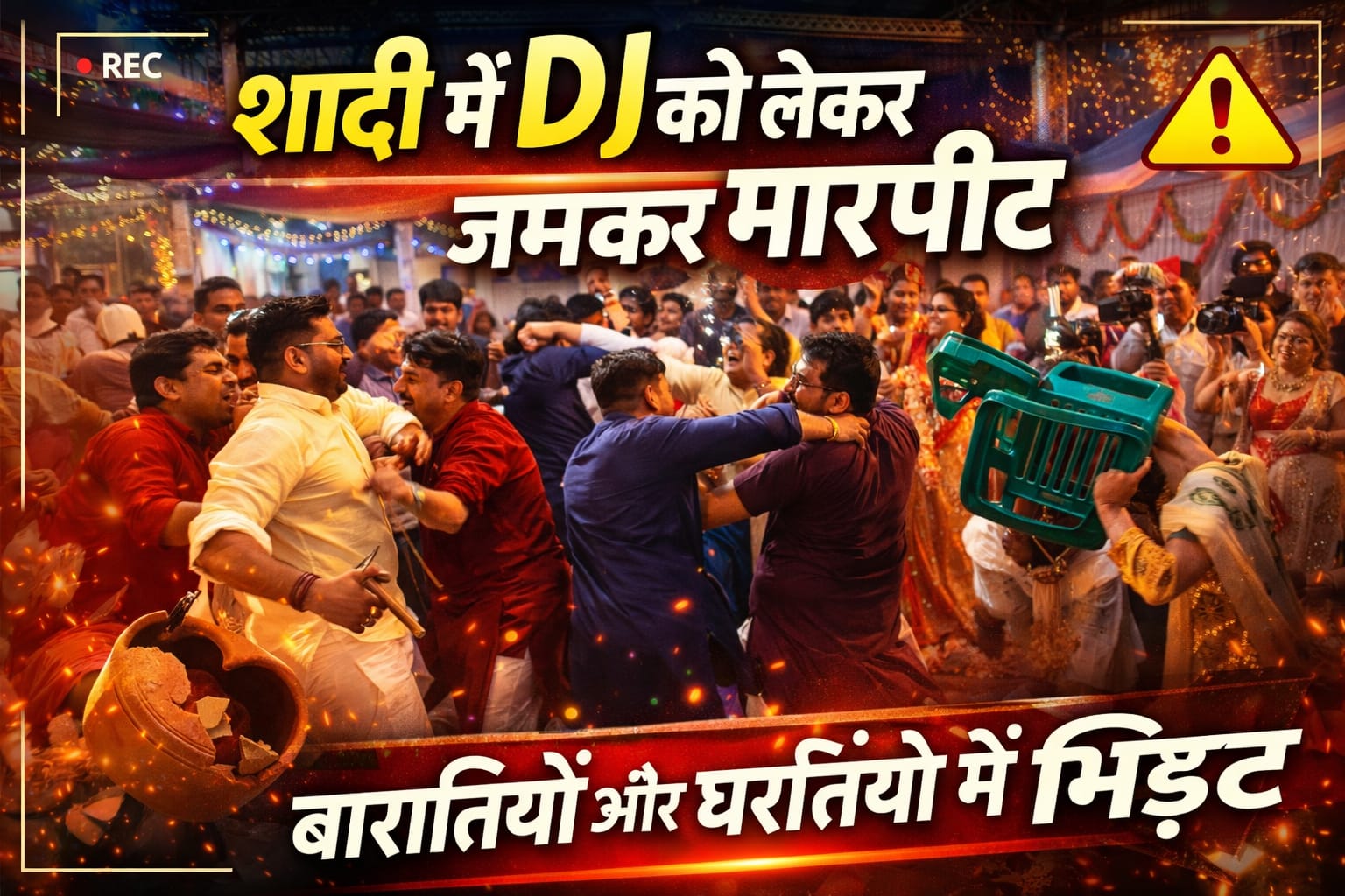 शादी में DJ विवाद के बाद बारातियों और घरातियों में मारपीट