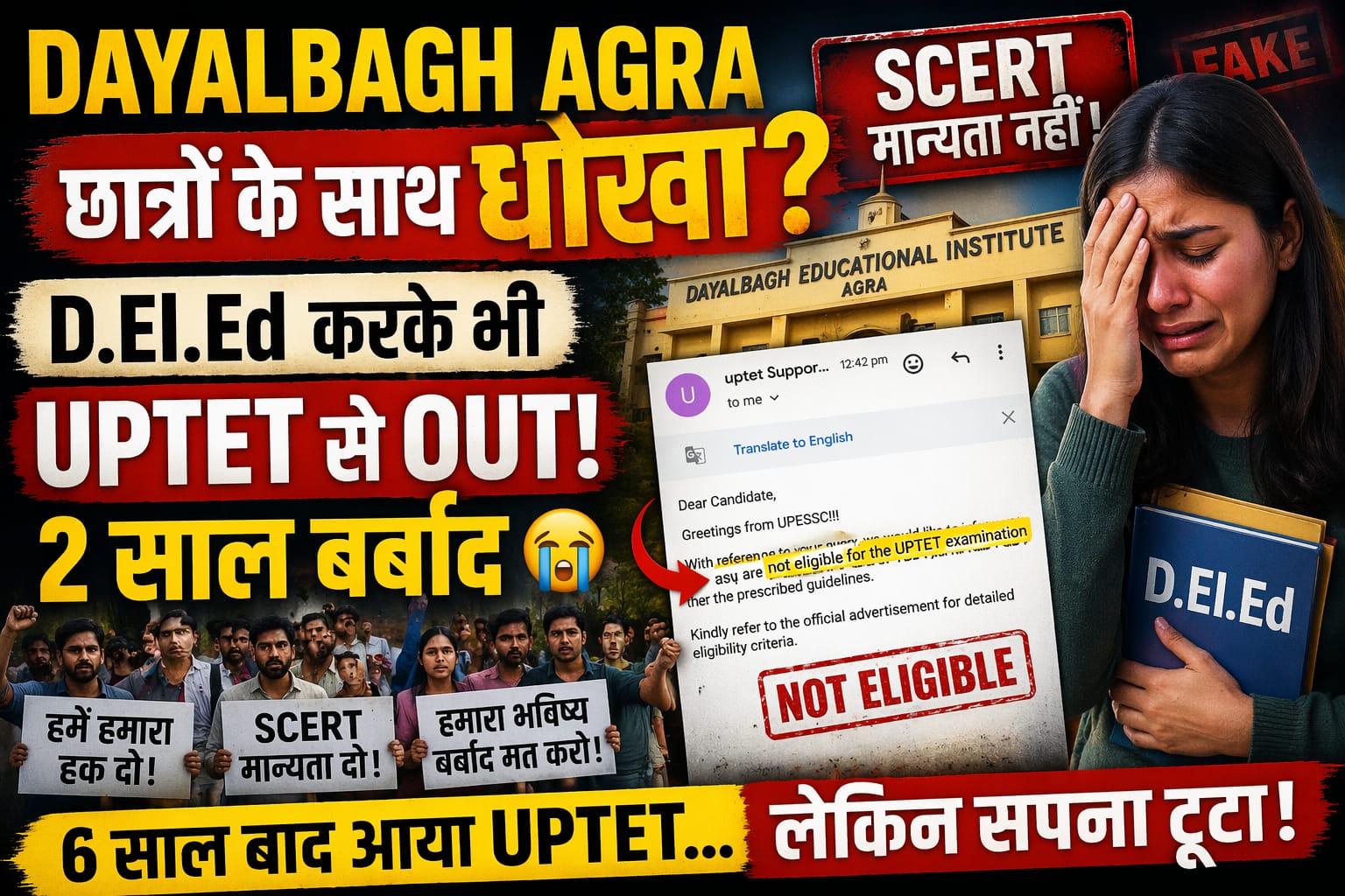 Dayalbagh Agra Scam? SCERT मान्यता नहीं, छात्रों का 2 साल बर्बाद!