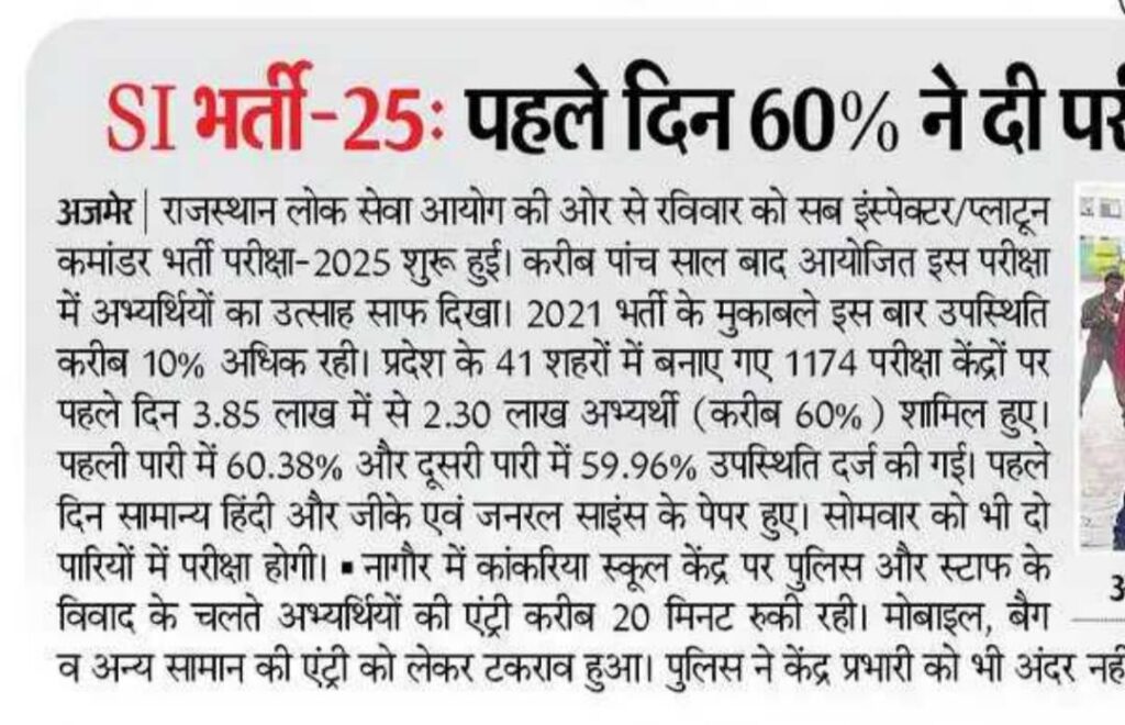 😳 RPSC SI 2026 खत्म! अब क्या होगा?